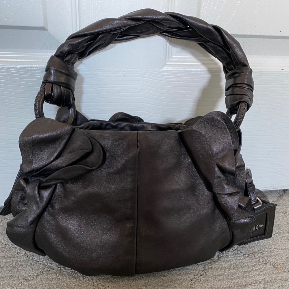 Prada Grafite Ruffle Shoulder Bag, authentication card included - Picture 7 of 10